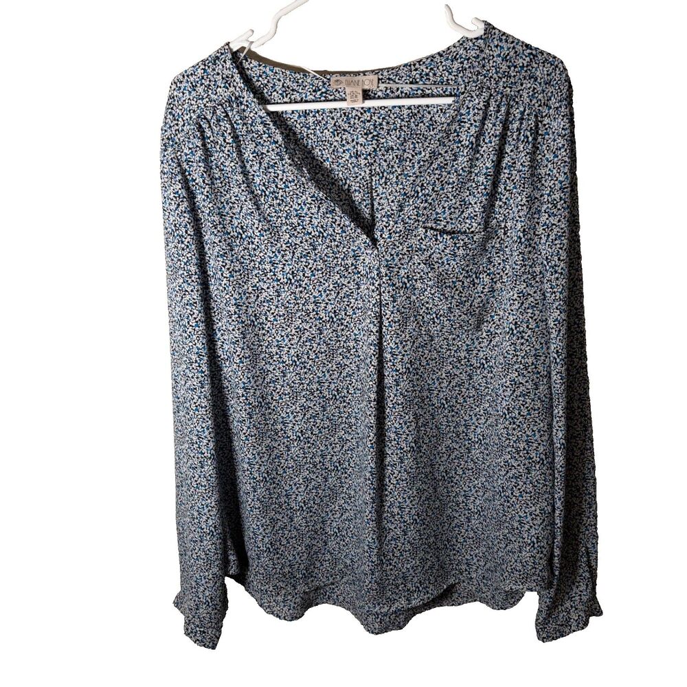 Elaine Rose Blouse Women's XL V-Neck Printed Long Sleeve Lightweight Top